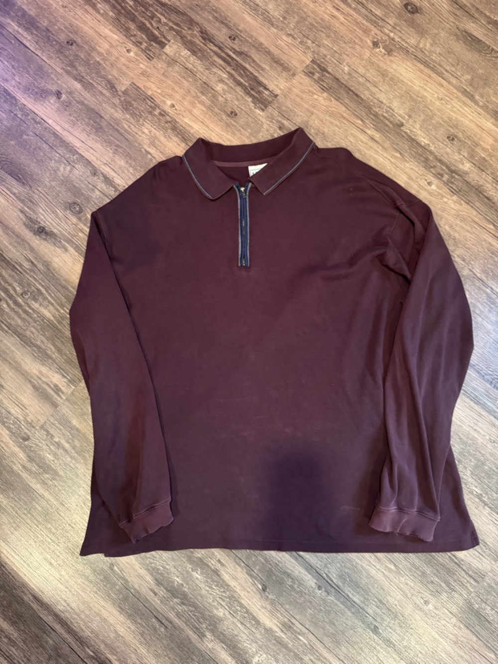 Vintage LL Bean Burgundy Quarter 1/4 Zip Pullover Men’s Size XL